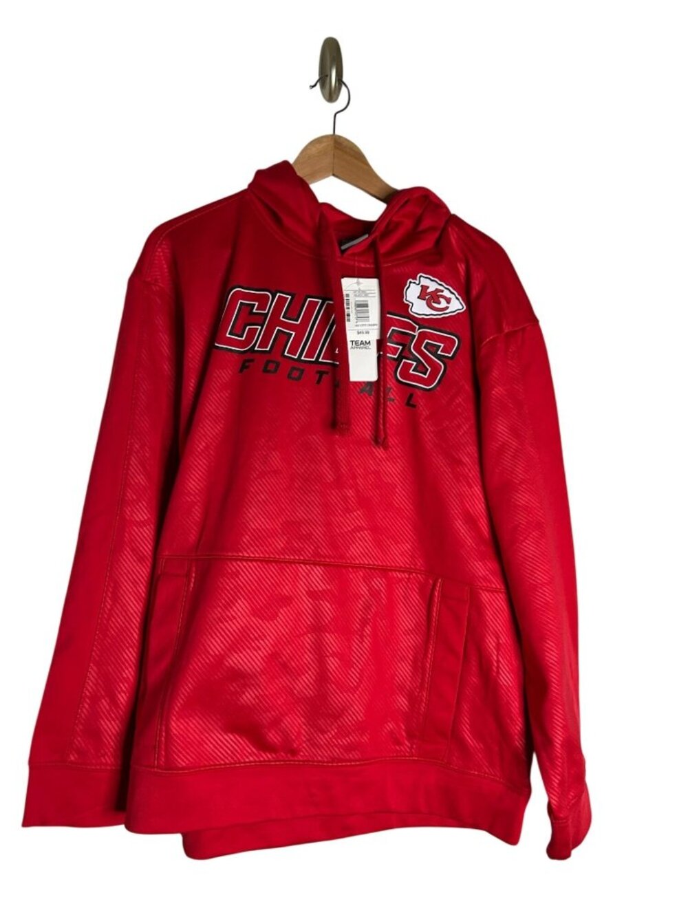 Kansas City Chiefs Red Hoodie Pullover Size L NFL Team Apparel Football Gear MSR